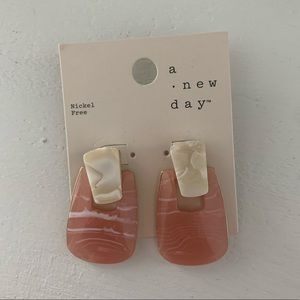 NWT a new day | pink & cream acrylic earrings